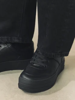 Noir - Baskets à lacets épaisses Cleat