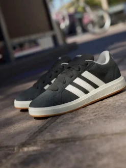 Noir - Baskets adidas Grand Court 00s en daim et dentelle pour enfant