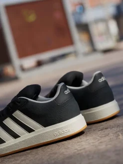 Noir - Baskets adidas Grand Court 00s en daim et dentelle pour enfant