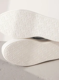 Noir - Baskets Signature à plateforme compensée épaisse en cuir