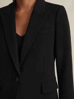 Noir - Blazer de costume droit ajusté Reiss Gabie