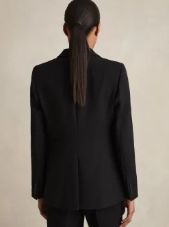 Noir - Blazer de costume droit ajusté Reiss Gabie