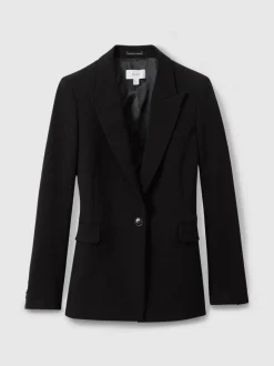 Noir - Blazer de costume droit ajusté Reiss Gabie