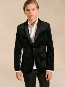 Noir - Blazer en velours (3-16ans)