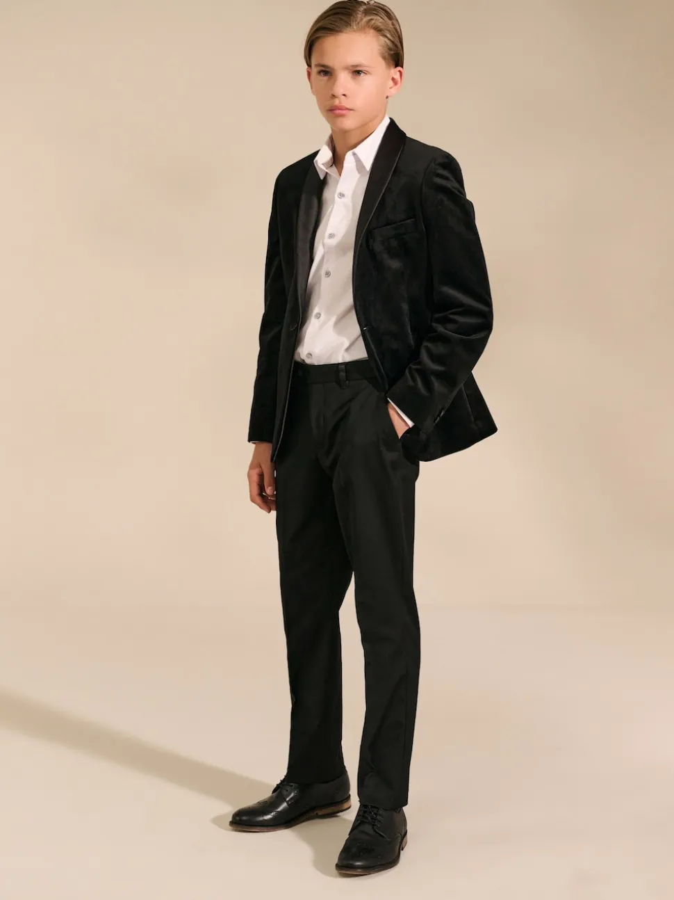 Noir - Blazer en velours (3-16ans)