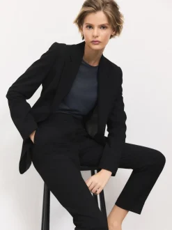 Noir - Blazer simple boutonnage en laine