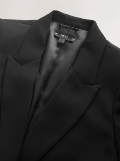 Noir - Blazer skinny à simple boutonnage et ceinture