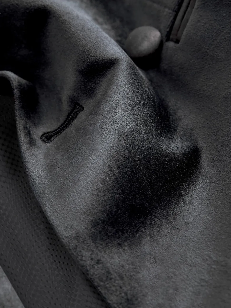 Noir - Blazer slim à double boutonnage en velours