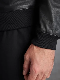 Noir - Blouson aviateur Signature en cuir