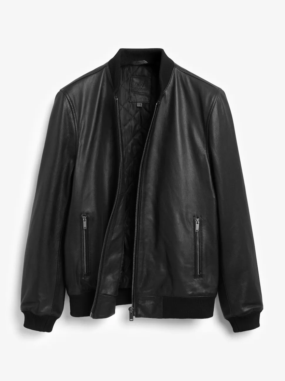 Noir - Blouson aviateur Signature en cuir