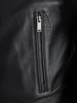 Noir - Blouson aviateur Signature en cuir