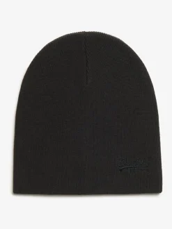 Noir - Bonnet Superdry Essential en maille à logo