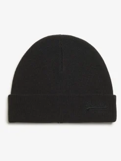 Noir - Bonnet Superdry Essential en maille à logo