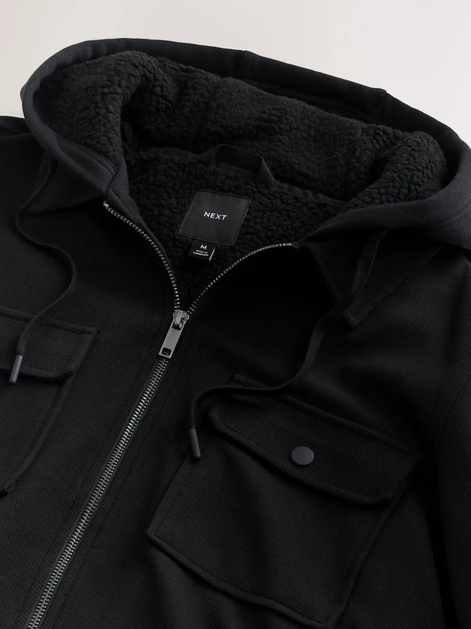 Noir - Borg Veste-chemise doublée en polaire