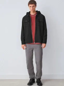 Noir - Borg Veste-chemise doublée en polaire