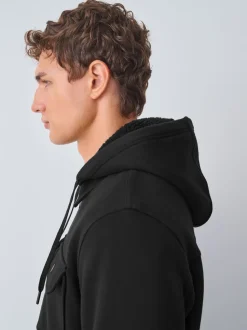 Noir - Borg Veste-chemise doublée en polaire