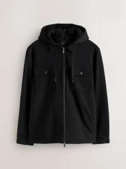 Noir - Borg Veste-chemise doublée en polaire