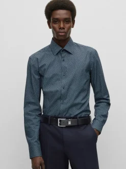 Noir - BOSS Ceintures de cuir en métal brossé