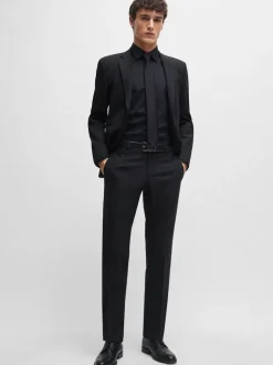 Noir - BOSS Joe Coupe classique Extensible Poplin Oxford Chemises