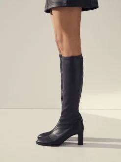 Noir - Bottes chaussettes Forever Comfort® à bout arrondi et hauteur genou