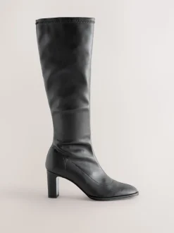 Noir - Bottes chaussettes Forever Comfort® à bout arrondi et hauteur genou