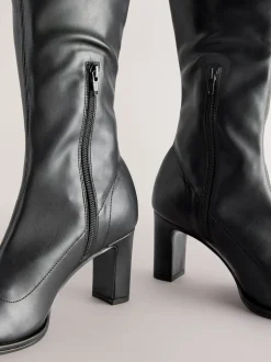 Noir - Bottes chaussettes Forever Comfort® à bout arrondi et hauteur genou