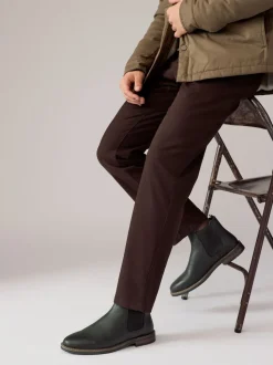 Noir - Bottes Chelsea en cuir cireux