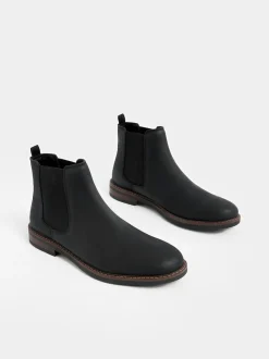 Noir - Bottes Chelsea en cuir cireux