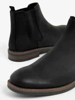 Noir - Bottes Chelsea en cuir cireux
