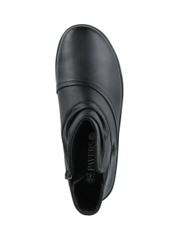 Noir - Bottes cheville Pavers en Cuir Coupe large