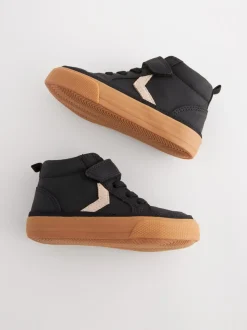 Noir - Bottes chevrons à lacets élastiques et fermeture tactile