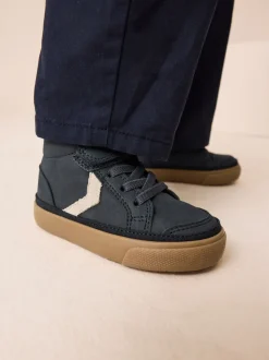 Noir - Bottes chevrons à lacets élastiques et fermeture tactile