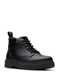 Noir - Bottes Clarks Lorcm Trail en cuir pour garçon