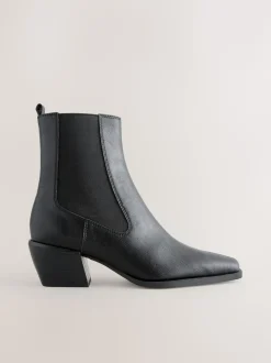 Noir - Bottes de cow-boy western Chelsea Style