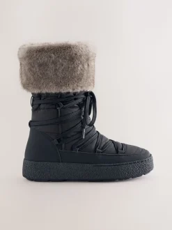 Noir - Bottes doublées en fausse fourrure Forever Comfort® avec finition déperlante