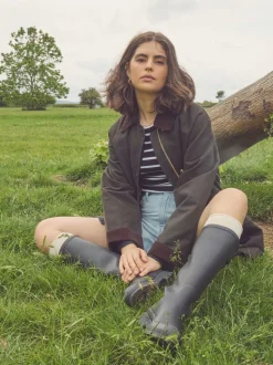 Noir - Bottes en caoutchouc hauteur genou