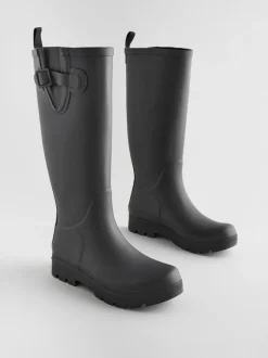 Noir - Bottes en caoutchouc hauteur genou