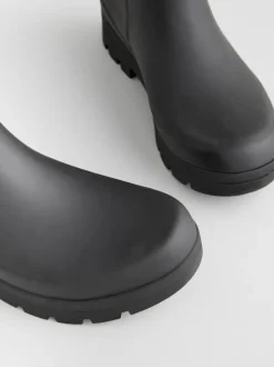 Noir - Bottes en caoutchouc hauteur genou