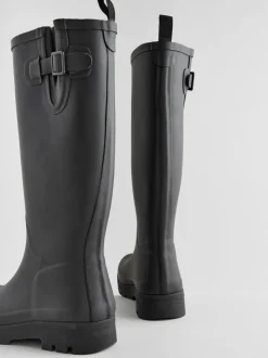 Noir - Bottes en caoutchouc hauteur genou