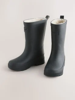 Noir - Bottes en caoutchouc doublées