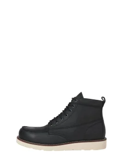 Noir - Bottes JACK & JONES en cuir