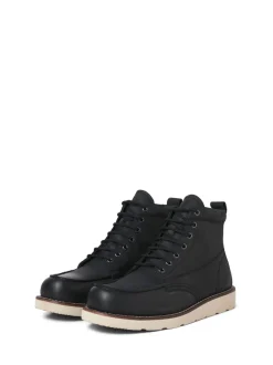 Noir - Bottes JACK & JONES en cuir