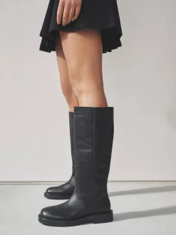 Noir - Bottes épaisses Forever Comfort® en cuir à bout rond