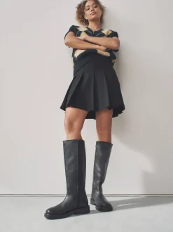 Noir - Bottes épaisses Forever Comfort® en cuir à bout rond