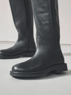 Noir - Bottes épaisses Forever Comfort® en cuir à bout rond