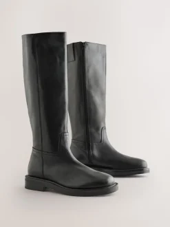 Noir - Bottes épaisses Forever Comfort® en cuir à bout rond