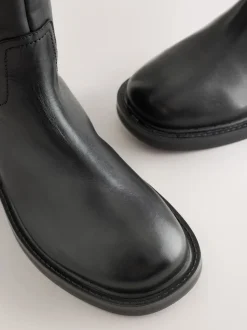 Noir - Bottes épaisses Forever Comfort® en cuir à bout rond