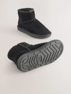 Noir - Bottes/Bottines courte à enfiler en daim déperlant