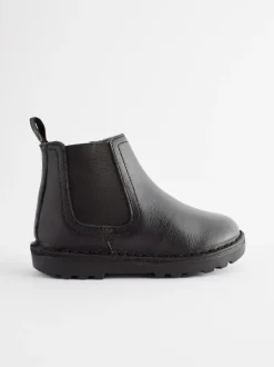 Noir - Bottines Chelsea en cuir doublées