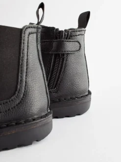 Noir - Bottines Chelsea en cuir doublées